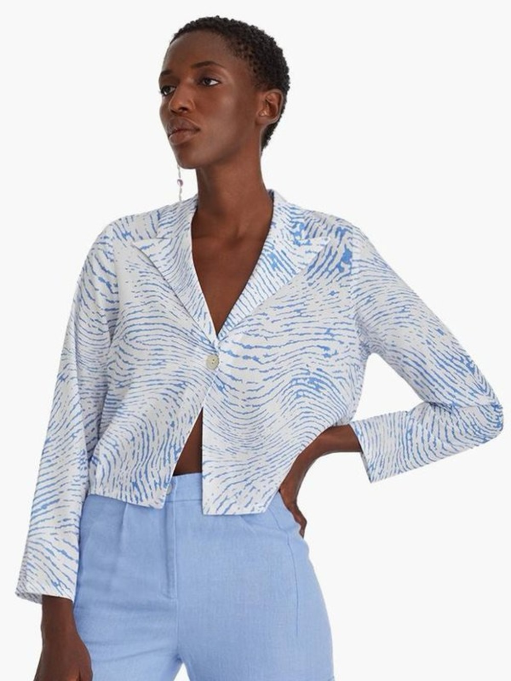 Paloma Wool CSI Printed Button-Front Top - Huella Print